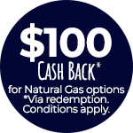 $100 Cash Back on Natural Gas