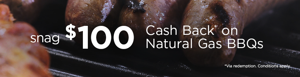 $100 Cash Back on Natural Gas BBQs